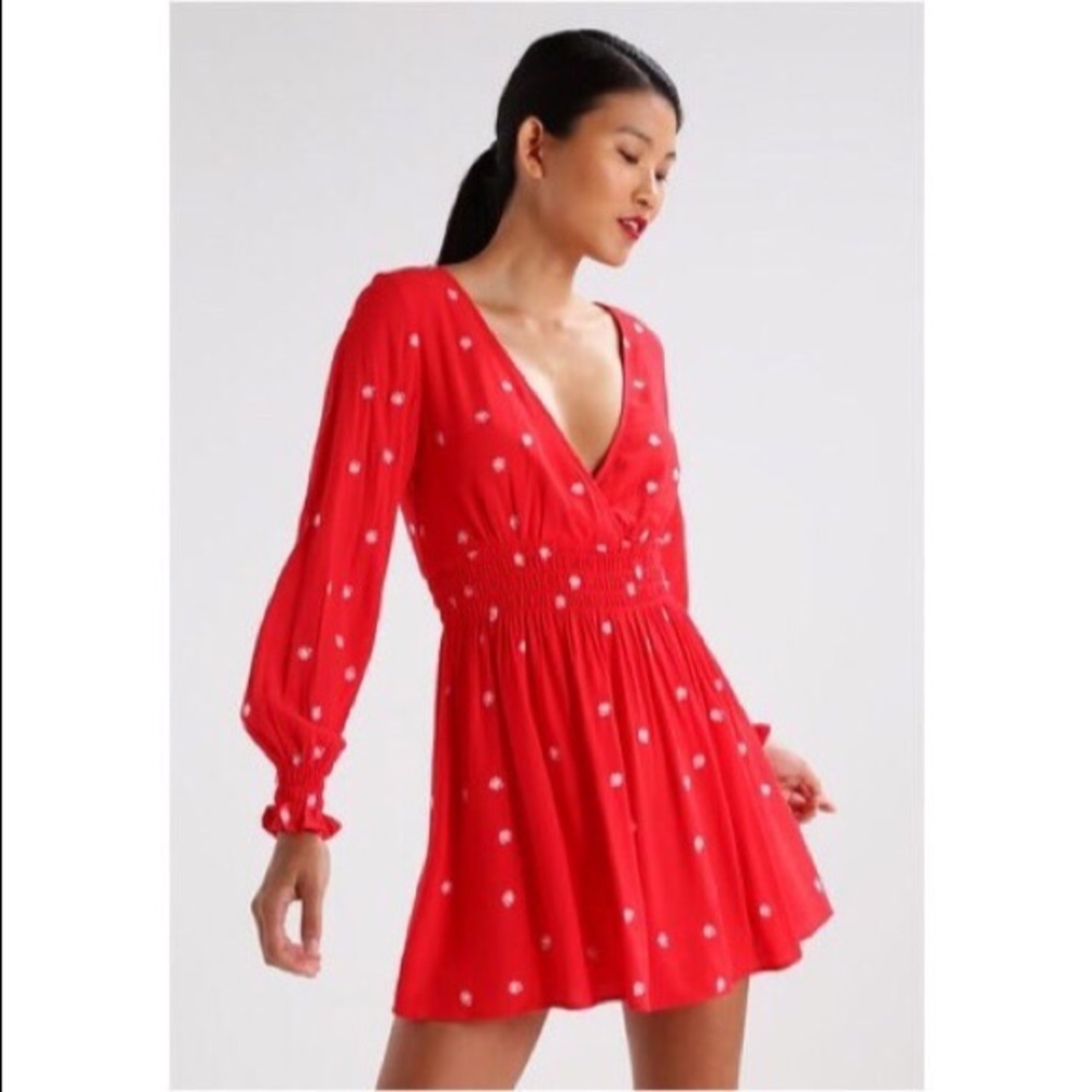 FOR LOVE & LEMONS Embroidered Floral Long Sleeve Dress